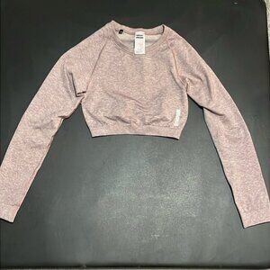 EC Gymshark Crop Adapt Seamless Long Sleeve Top - Purple - Size Small